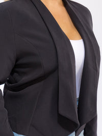 PLUS SIZE LONG SLEEVE OPEN FRONT BLAZER