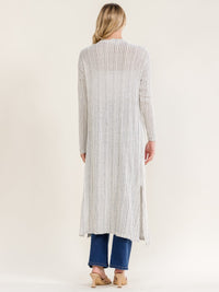WOMEN'S LONG SLEEVE OPEN FRONT COLORBLOCK STRIPES CARDIGAN