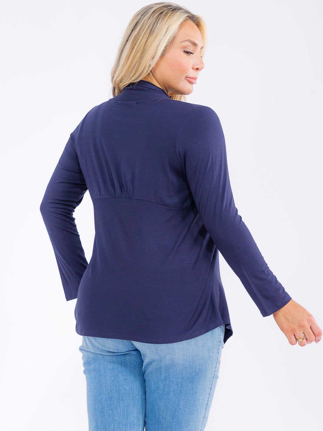 PLUS SIZE LONG SLEEVE OPEN FRONT CARDIGAN