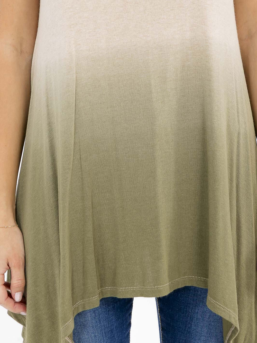 WOMEN'S SHORT SLEEVE V-NECK TUNIC COLORBLOCK BLOUSE