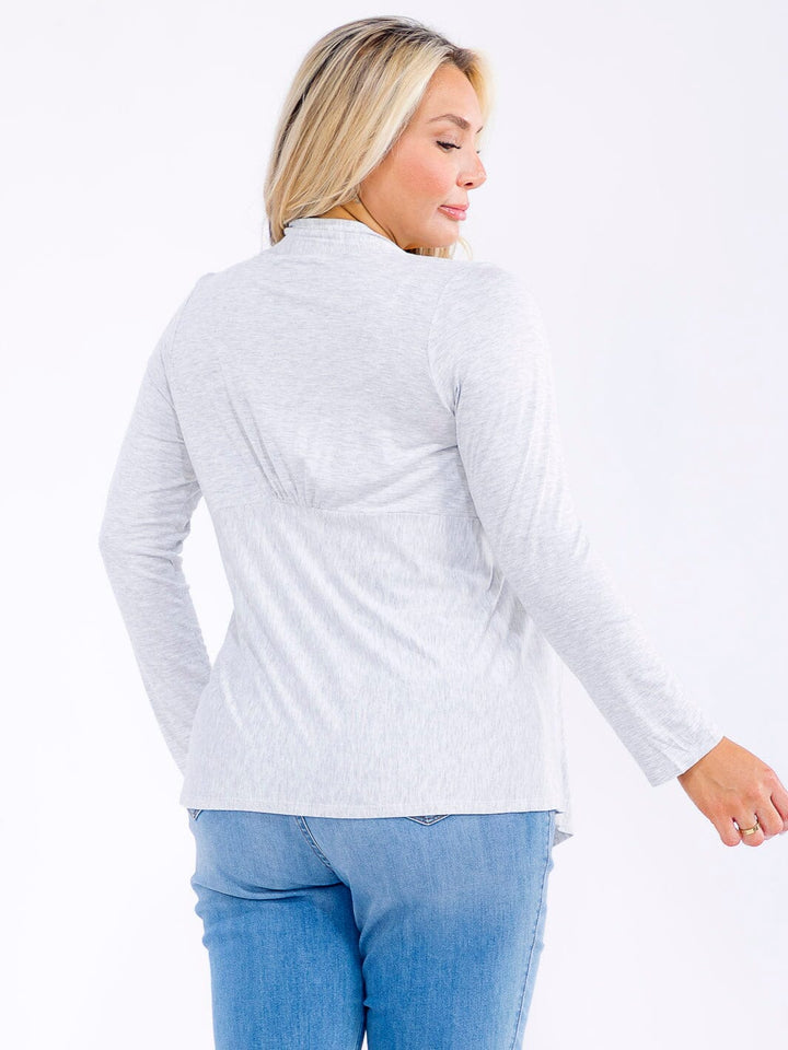 PLUS SIZE LONG SLEEVE OPEN FRONT CARDIGAN