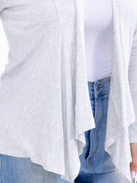 PLUS SIZE LONG SLEEVE OPEN FRONT CARDIGAN