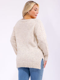 PLUS SIZE LONG SLEEVE KNIT PULLOVER SWEATER