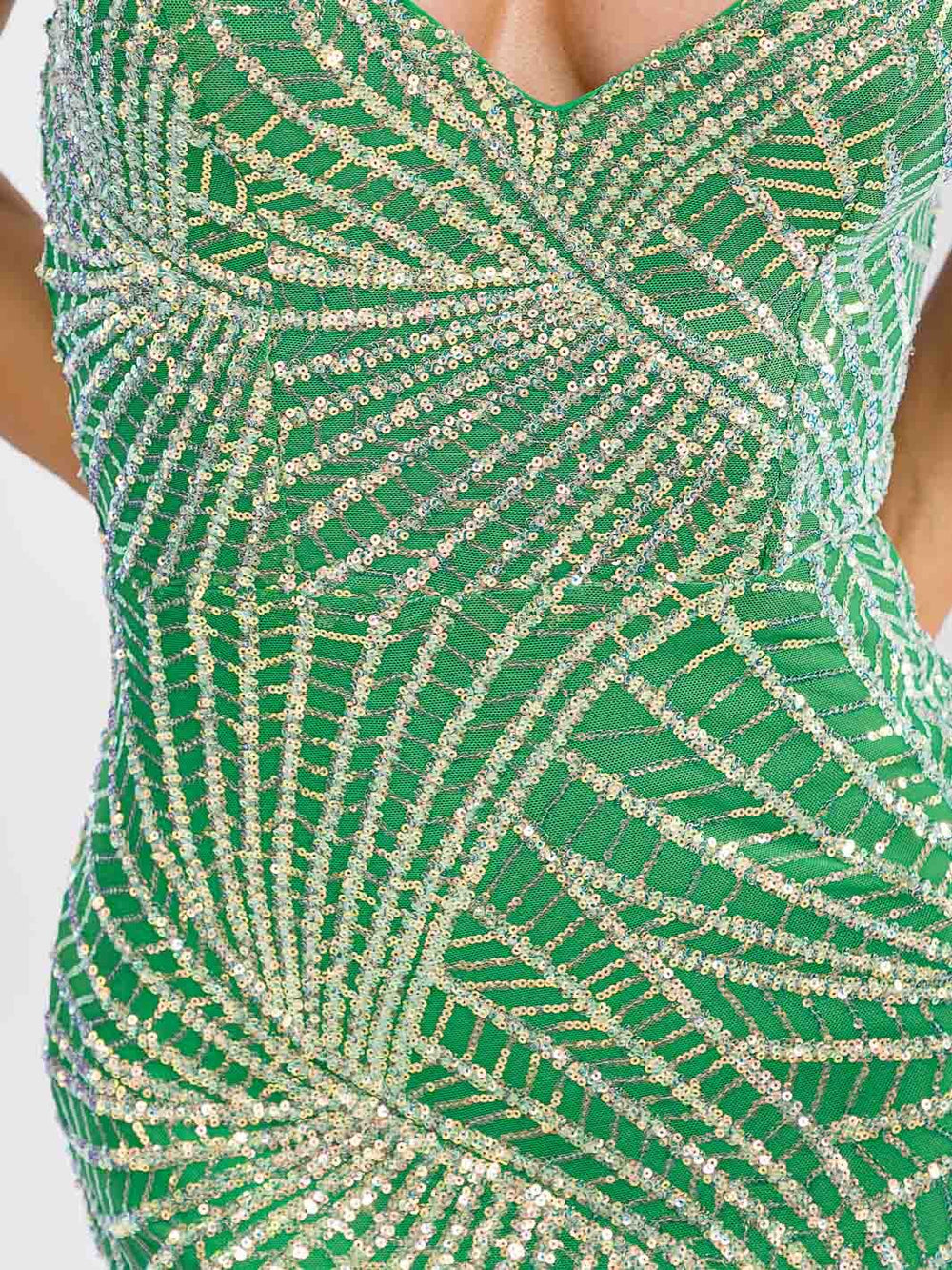 WOMEN'S SLEEVELESS V-NECK SEQUINS BODYCON MAXI DRESS