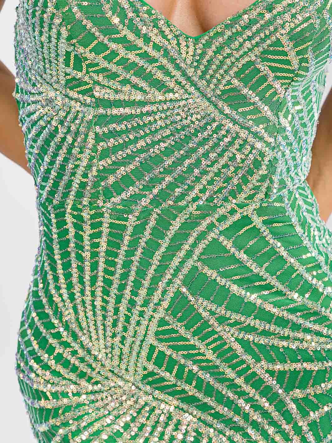 WOMEN'S SLEEVELESS V-NECK SEQUINS BODYCON MAXI DRESS