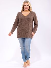 PLUS SIZE LONG SLEEVE KNIT PULLOVER SWEATER