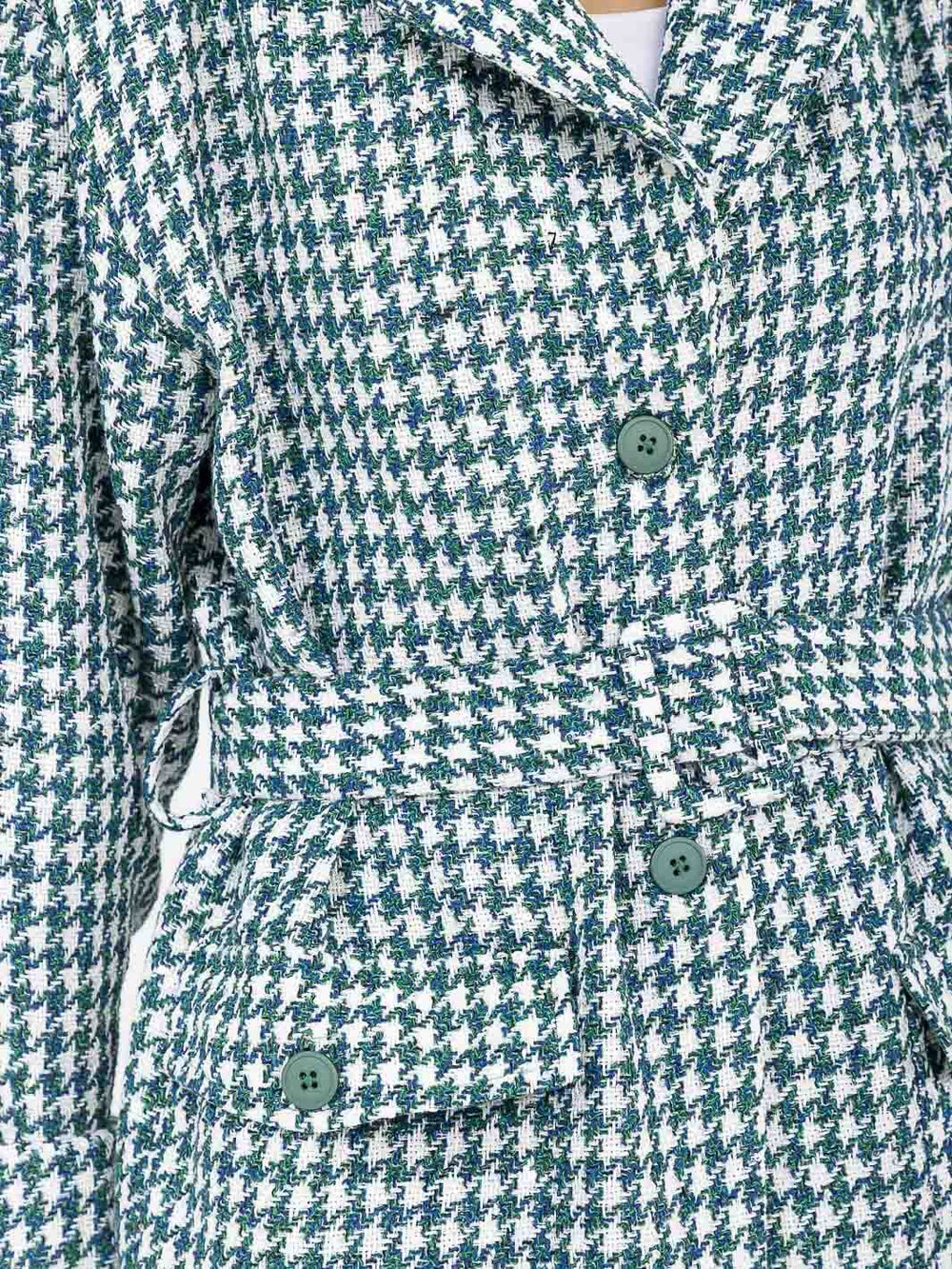 WOMEN'S LONG SLEEVE BUTTON CLOSURE FRONT POCKETS SELF TIE COAT