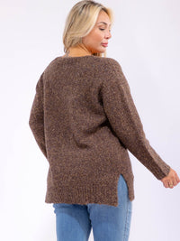PLUS SIZE LONG SLEEVE KNIT PULLOVER SWEATER