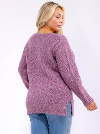 PLUS SIZE LONG SLEEVE KNIT PULLOVER SWEATER