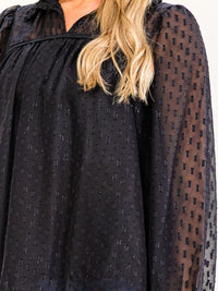 WOMEN'S LONG SLEEVE V-NECK DETAILED BLOUSE