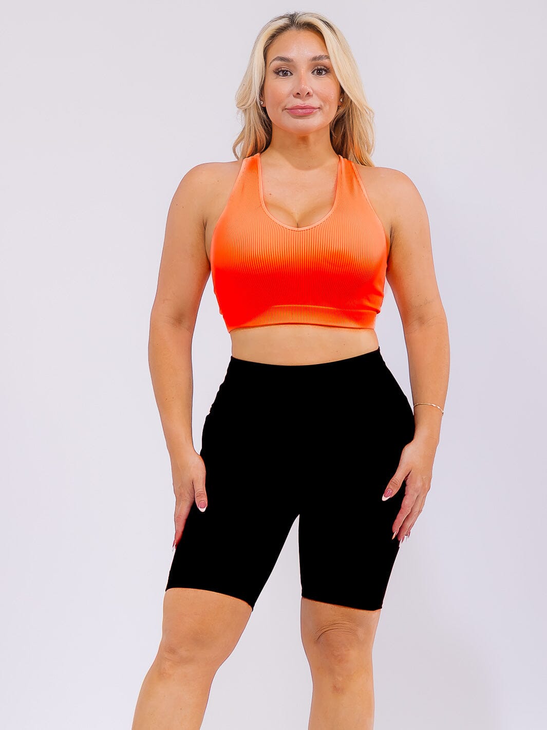 PLUS SIZE SLEEVELESS V-NECK CROP TOP