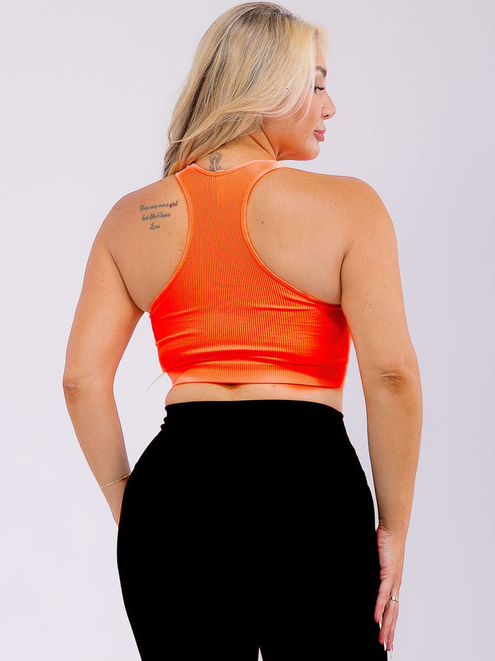 PLUS SIZE SLEEVELESS V-NECK CROP TOP
