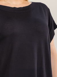 **********ENTRO PLUS SIZE SHORT SLEEVE LOOSE FIT BLOUSE