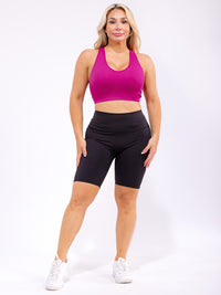 PLUS SIZE SLEEVELESS V-NECK CROP TOP