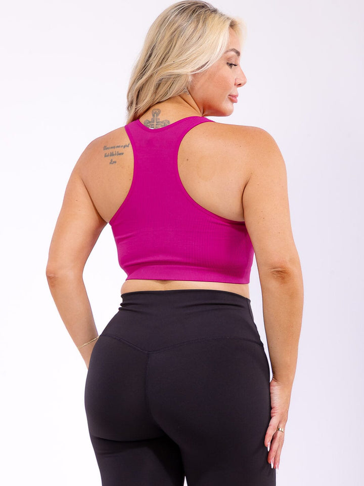 PLUS SIZE SLEEVELESS V-NECK CROP TOP