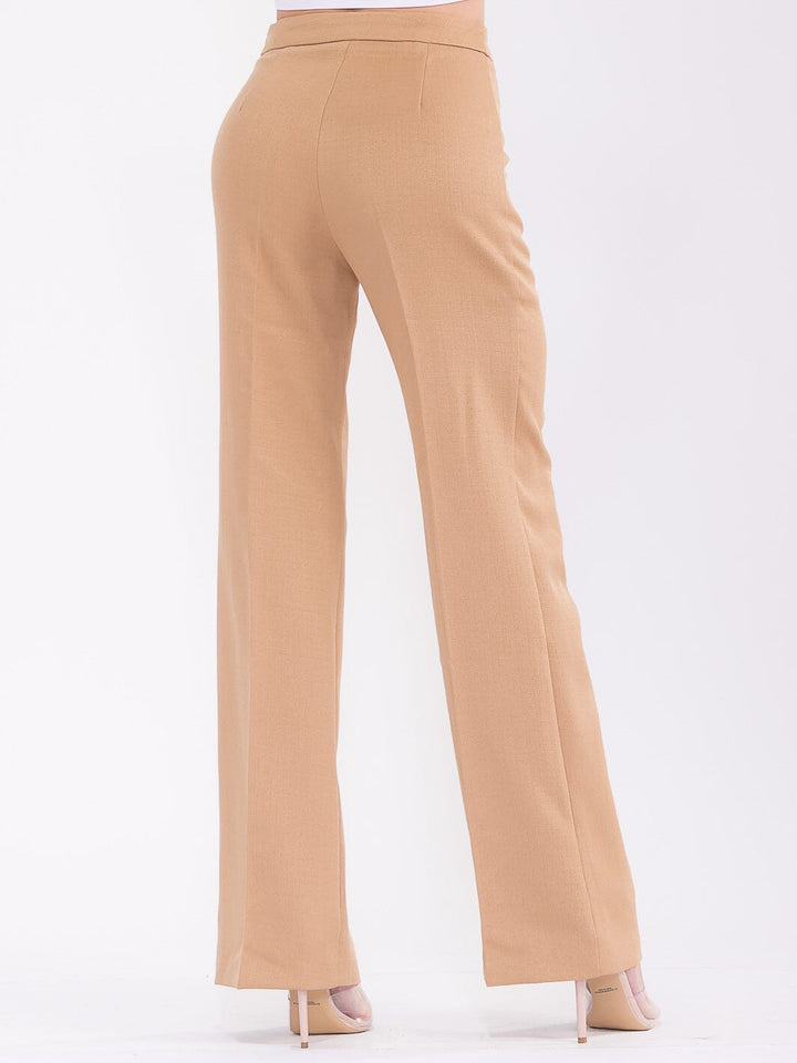 WOMEN'S ZIP UP WIDE LEG PANTS