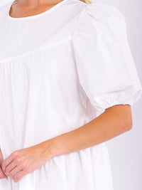 WOMEN'S SHORT PUFF SLEEVE LOOSE FIT TIERED MINI DRESS