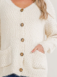 WOMEN'S LONG SLEEVE BUTTON UP FRONT POCKETS DETAILED CARDIGAN