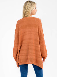 WOMEN'S LONG SLEEVE OPEN FRONT POCKETS CARDIGAN