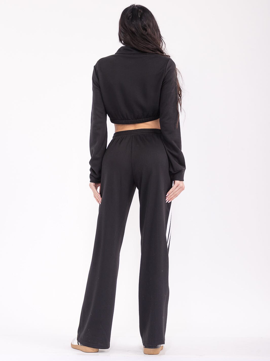 WOMEN'S LONG SLEEVE JACKET & ELASTIC WAIST PANTS COLORBLOCK 2PC. SET