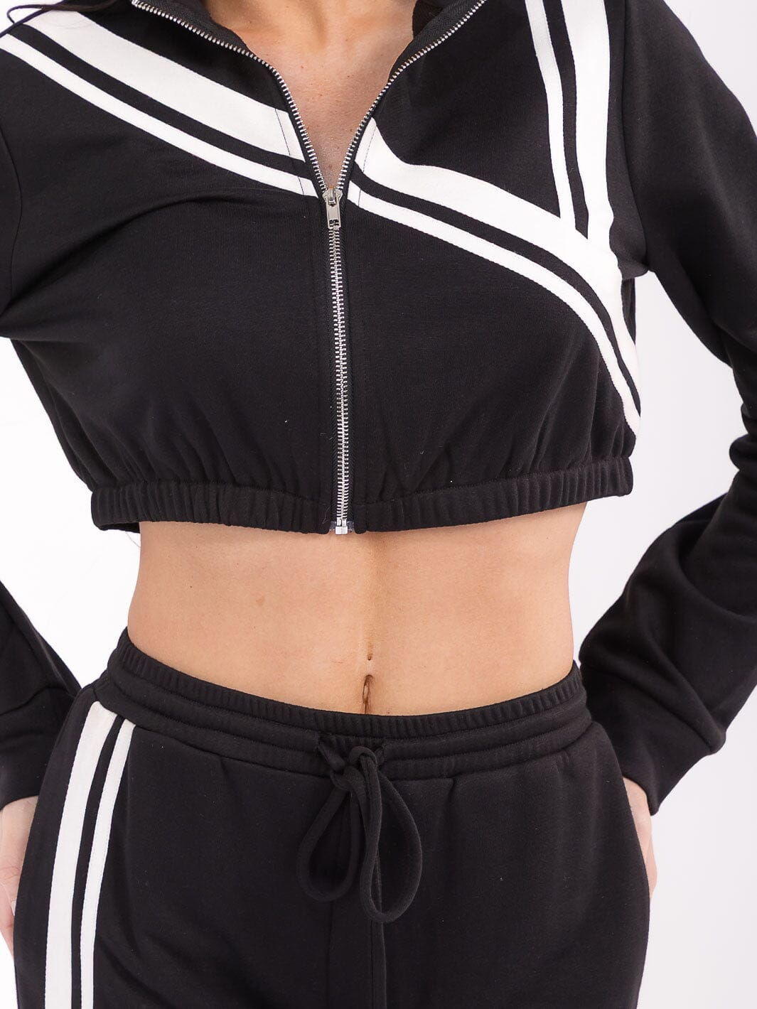 WOMEN'S LONG SLEEVE JACKET & ELASTIC WAIST PANTS COLORBLOCK 2PC. SET