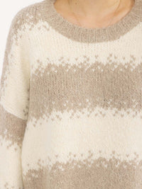WOMEN'S LONG SLEEVE KNIT PULLOVER COLORBLOCK SWEATER