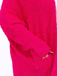 PLUS SIZE LONG SLEEVE OPEN FRONT POCKETS KNIT CARDIGAN