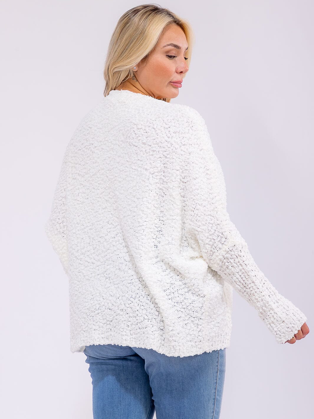 PLUS SIZE LONG SLEEVE OPEN FRONT POCKETS KNIT CARDIGAN