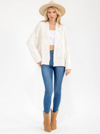 WOMEN'S LONG SLEEVE OPEN FRONT KNIT CARDIGAN