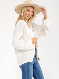 WOMEN'S LONG SLEEVE OPEN FRONT KNIT CARDIGAN