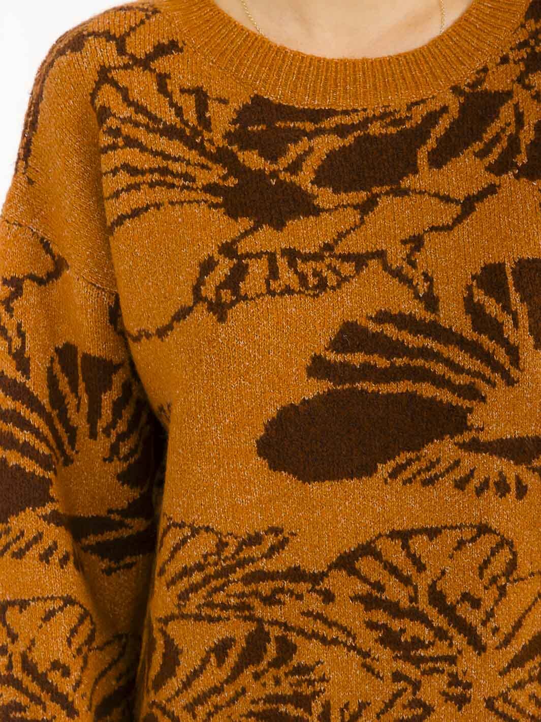 WOMEN'S LONG SLEEVE MULTI PRINT PULLOVER SWEATER