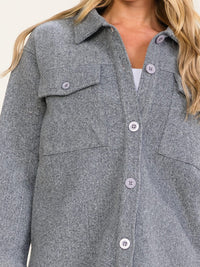WOMEN'S LONG SLEEVE BUTTON CLOSURE FRONT POCKETS COAT