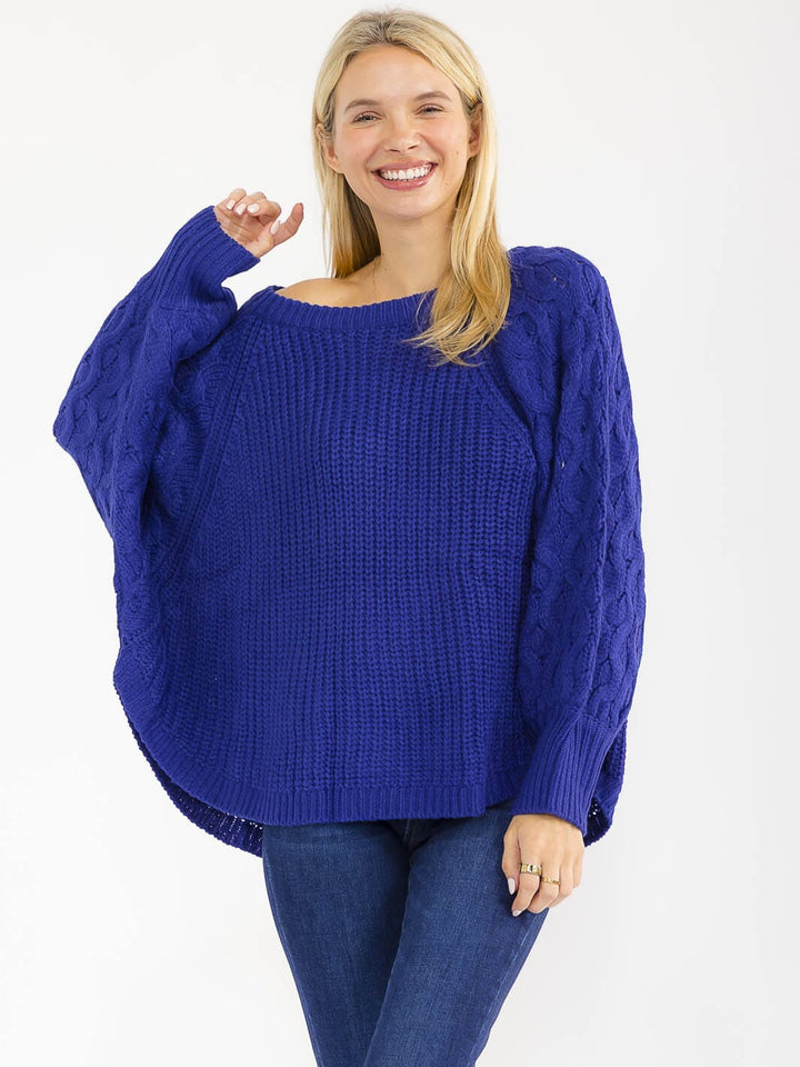 WOMEN'S LONG SLEEVE PULLOVER OVERSIZED KNIT SWEATER