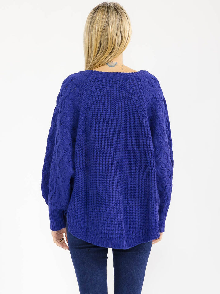 WOMEN'S LONG SLEEVE PULLOVER OVERSIZED KNIT SWEATER