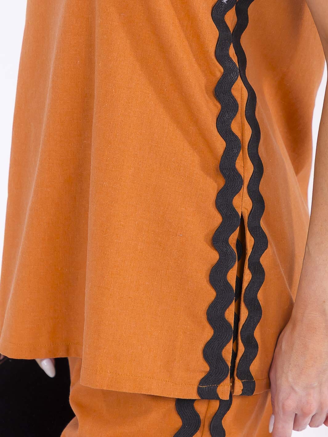 WOMEN'S SLEEVELESS TOP & WIDE LEG PANTS TRIM DETAILED 2PC. SET