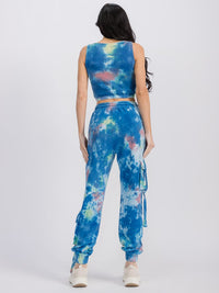 WOMEN'S CROP TOP & ELASTIC WAIST JOGGER TIE DYE 2PC SET.