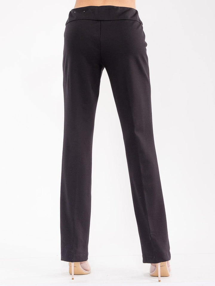 WOMEN'S ELASTIC WAIST WIDE LEG ZIPPER DETAILED PANTS