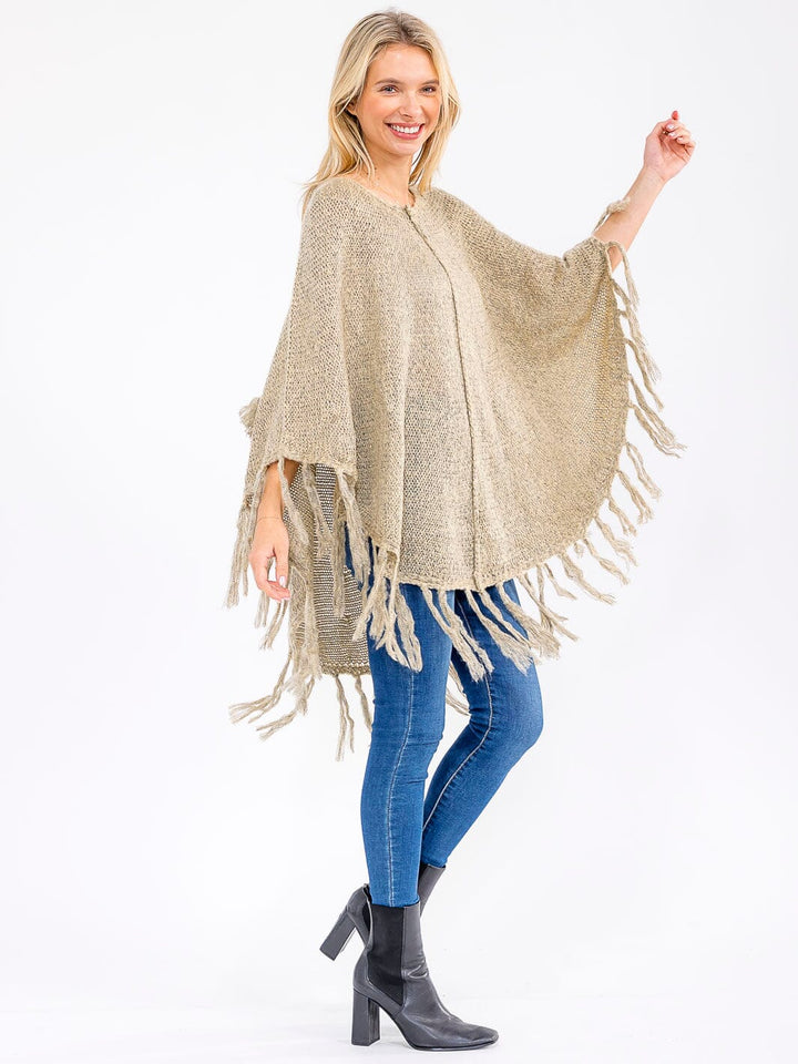 WOMEN'S LONG SLEEVE V-NECK HOODED PLAID PULLOVER PONCHO (Copy)