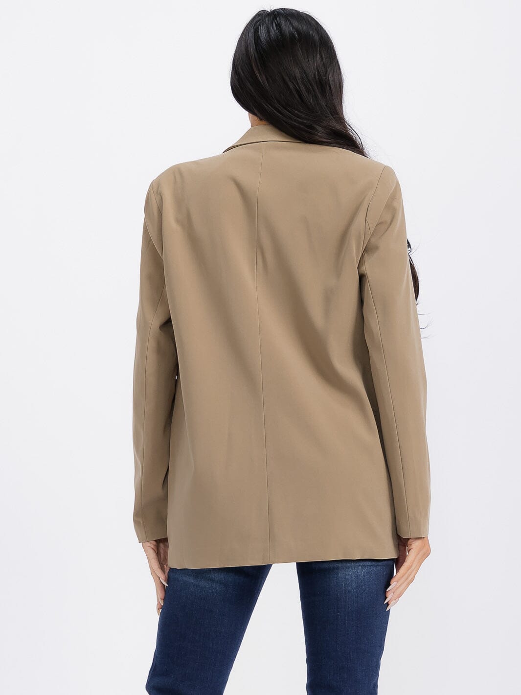 WOMEN'S LONG SLEEVE BUTTON CLOSURE SOLID BLAZER