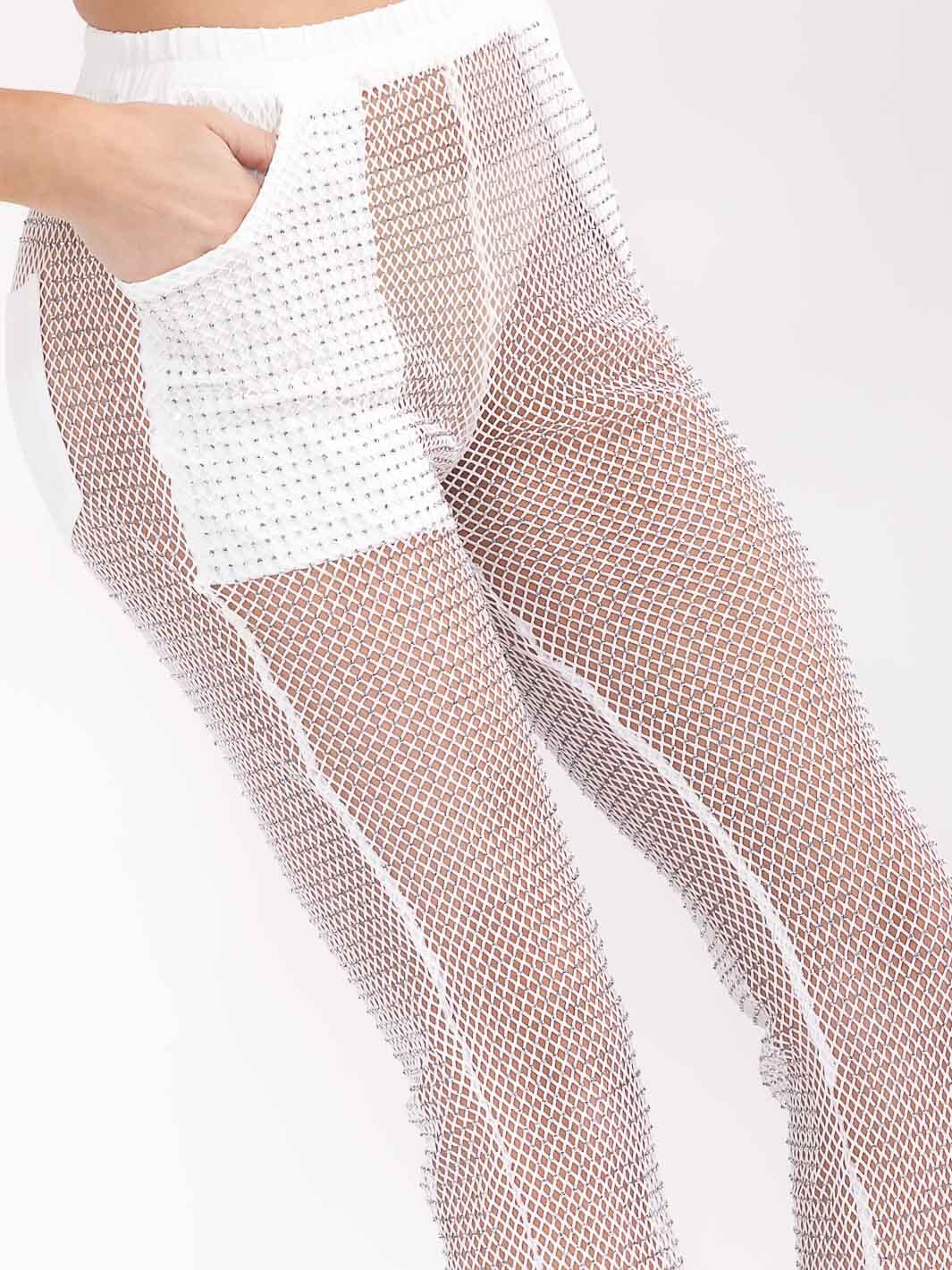 WOMEN'S ELASTIC WAIST POCKETS STUDS DETAILED WIDE LEG PANTS