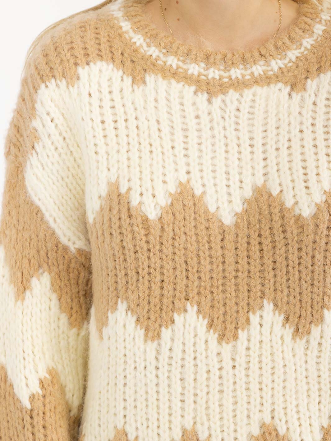 WOMEN'S LONG SLEEVE KNIT PULLOVER COLORBLOCK SWEATER