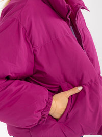 WOMEN'S LONG SLEEVE BUTTON CLOSURE FRONT POCKETS PUFFER JACKET