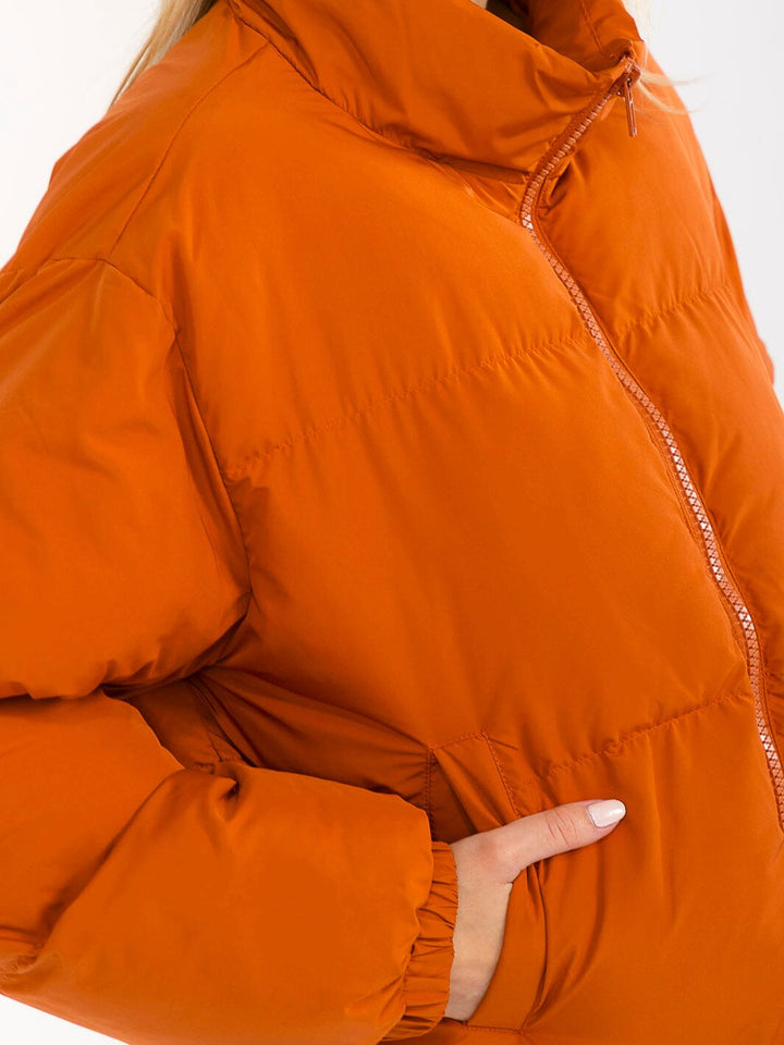 WOMEN'S LONG SLEEVE BUTTON CLOSURE FRONT POCKETS PUFFER JACKET