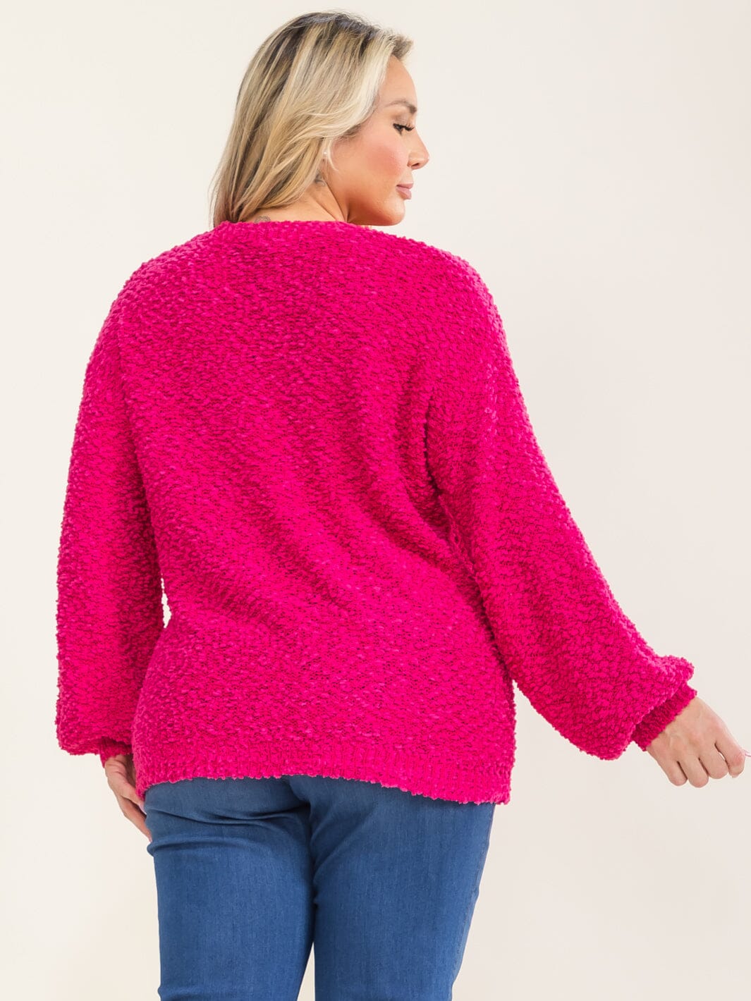 PLUS SIZE LONG SLEEVE DETAILED PULLOVER SWEATER