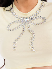 WOMEN'S SHORT SLEEVE STUDS DETAILED TOP