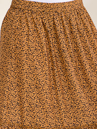 PLUS SIZE ELASTIC WAIST ANIMAL PRINT TIERED MAXI SKIRT