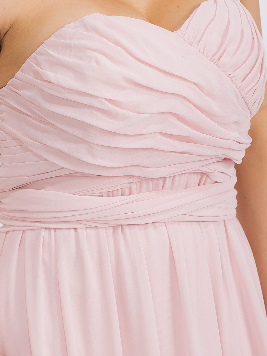 PUS SIZE SLEEVELESS V-NECK SELF TIE MAXI GOWN DRESS