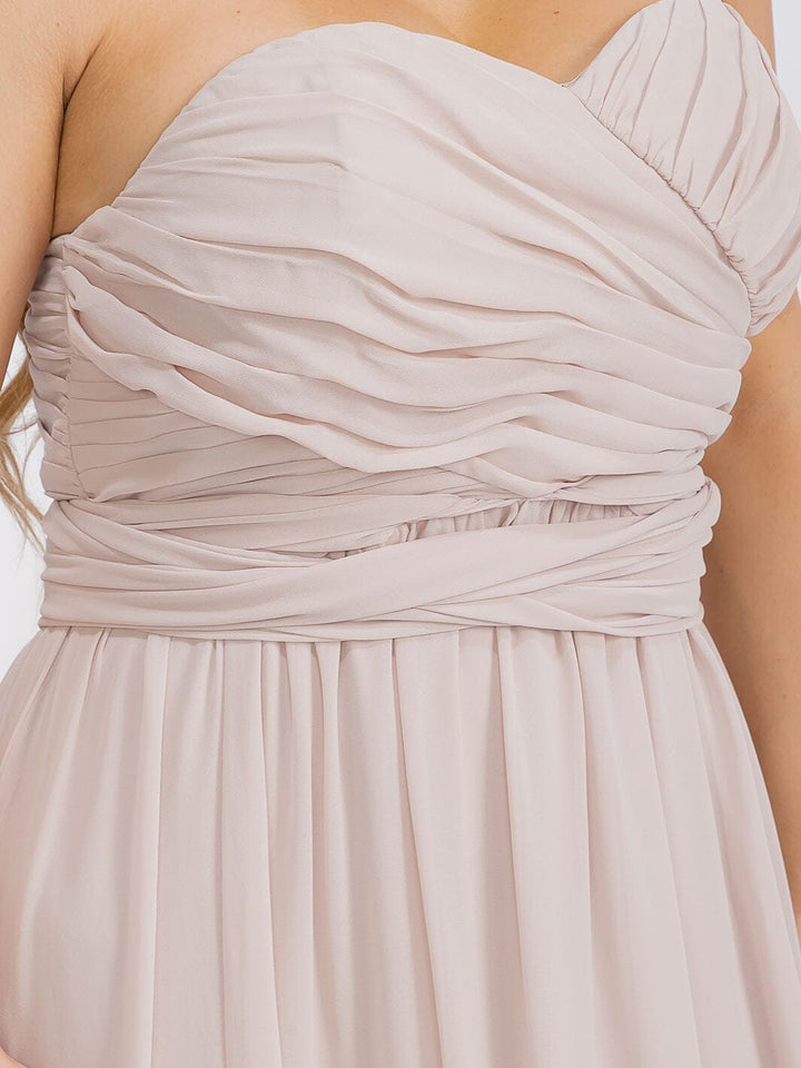 PUS SIZE SLEEVELESS V-NECK SELF TIE MAXI GOWN DRESS