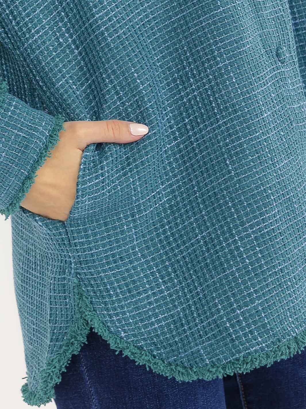 WOMEN'S LONG SLEEVE BUTTON CLOSURE FRONT POCKETS DETAILED JACKET