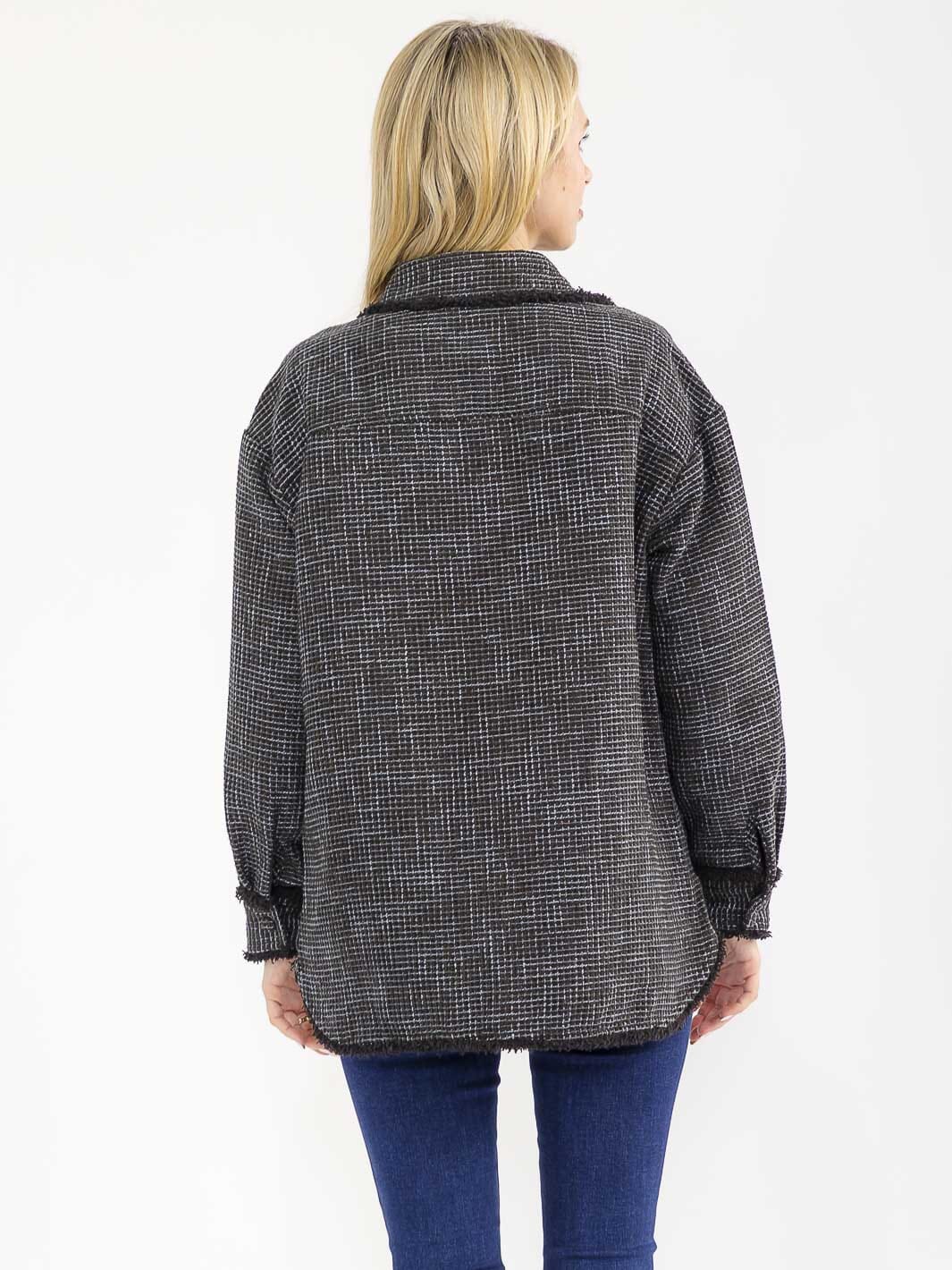 WOMEN'S LONG SLEEVE BUTTON CLOSURE FRONT POCKETS DETAILED JACKET